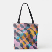 Lebhaftes 3D Petal Geometry Muster in fett Farben Tasche (Rückseite)