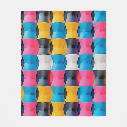 Lebhaftes 3D-Stundenglas Geometrisches Muster Fleecedecke (Vorderseite)