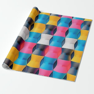 Lebhaftes 3D-Stundenglas Geometrisches Muster Geschenkpapier