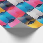 Lebhaftes 3D-Stundenglas Geometrisches Muster Geschenkpapier (Ecke)