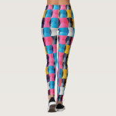 Lebhaftes 3D-Stundenglas Geometrisches Muster Leggings (Rückseite)