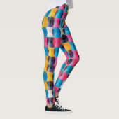 Lebhaftes 3D-Stundenglas Geometrisches Muster Leggings (Rechts)