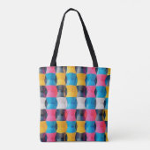 Lebhaftes 3D-Stundenglas Geometrisches Muster Tasche (Rückseite)