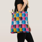 Lebhaftes 3D-Stundenglas Geometrisches Muster Tasche (Von Nahem)