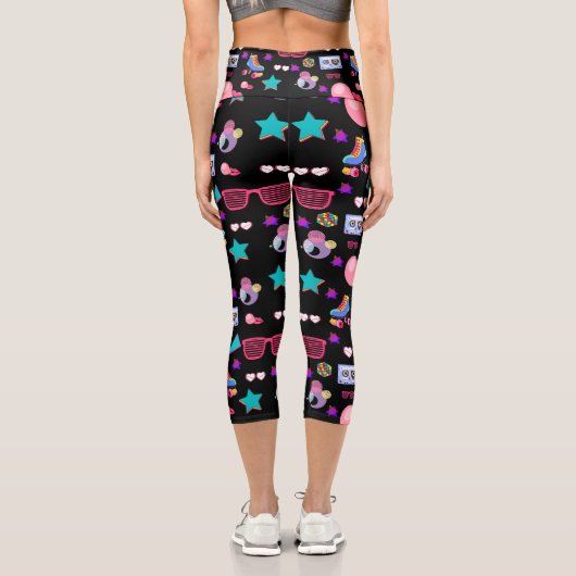 Lebhaftes 80er-Design Capri Leggings (Rückseite)