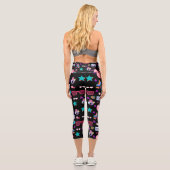 Lebhaftes 80er-Design Capri Leggings (Rückseite)