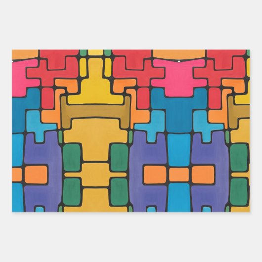 Lebhaftes Abstrakt Geschenkpapier Set (Vorderseite 3)