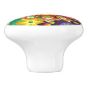 Lebhaftes Abstrakt Keramikknauf (Seitenansicht)