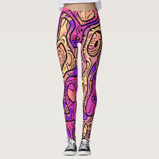 Lebhaftes Abstrakt Leggings (Vorderseite)