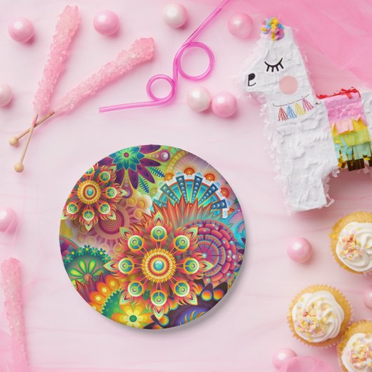 Lebhaftes Abstrakt Pappteller (Party)