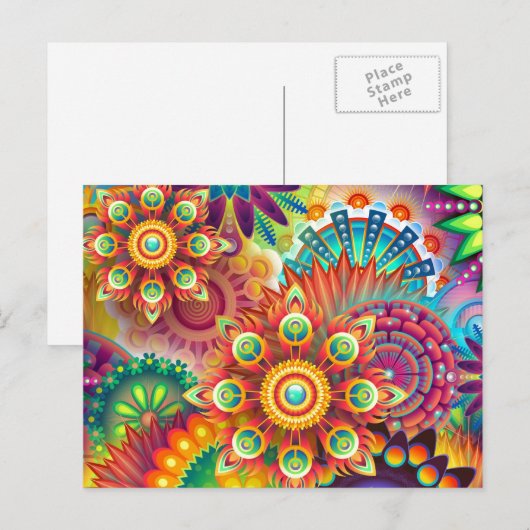 Lebhaftes Abstrakt Postkarte (Vorne/Hinten)