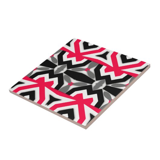 Lebhaftes Abstrakt rosa Schwarz-weißes und graues Fliese (Seite)