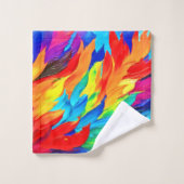 Lebhaftes Abstraktes Ausdrucksbild Badhandtuch Set (Waschlappen)