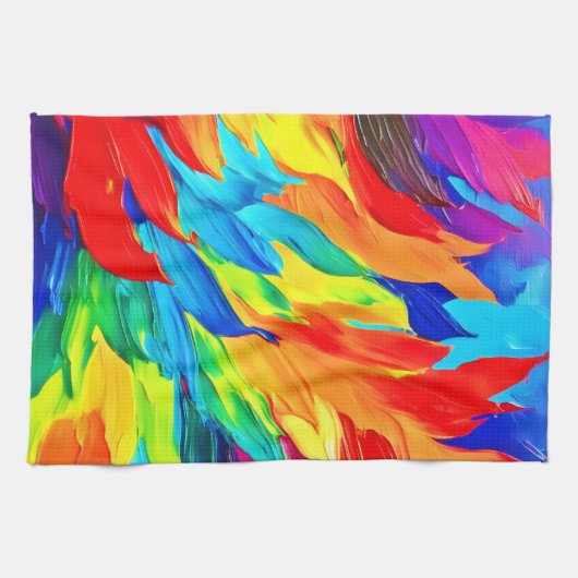 Lebhaftes Abstraktes Ausdrucksbild Geschirrtuch (Horizontal)
