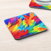 Lebhaftes Abstraktes Ausdrucksbild Getränkeuntersetzer (Linke Seite)