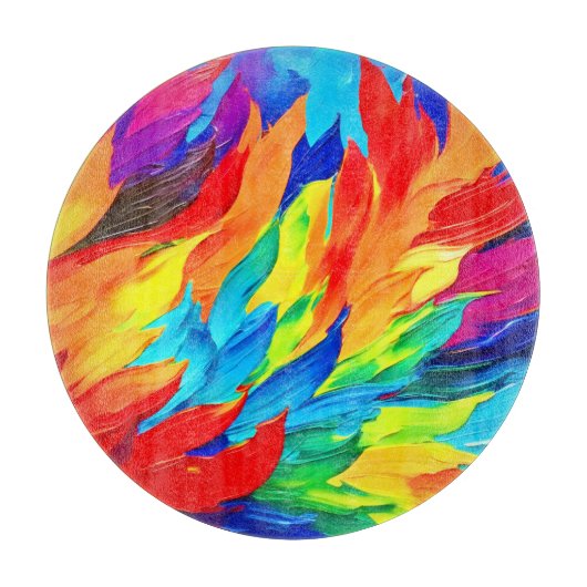 Lebhaftes Abstraktes Ausdrucksbild Schneidebrett (Vorderseite)