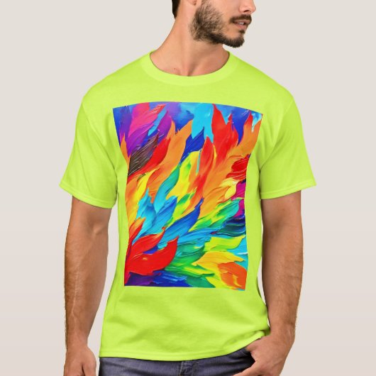 Lebhaftes Abstraktes Ausdrucksbild T-Shirt (Vorderseite)