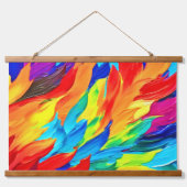 Lebhaftes Abstraktes Ausdrucksbild Wandteppich Mit Holzrahmen (Vorne)