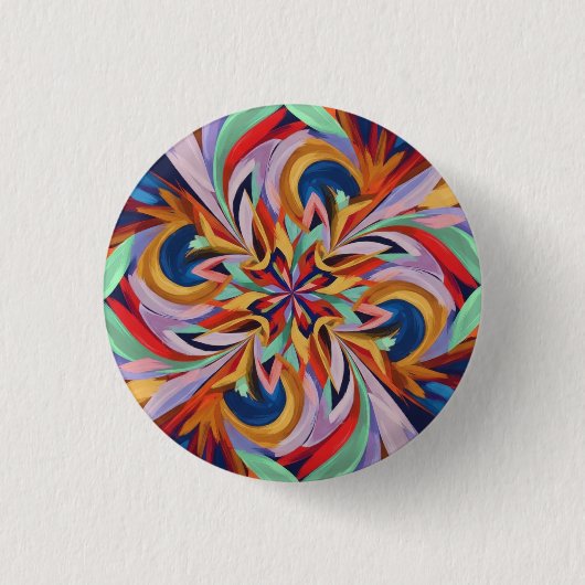 Lebhaftes Abstraktes Bloom - farbenfrohe Wand an W Button (Vorderseite)