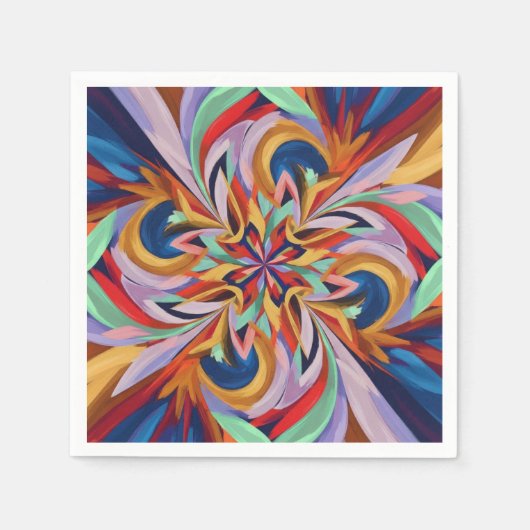 Lebhaftes Abstraktes Bloom - farbenfrohe Wand an W Serviette (Vorderseite)