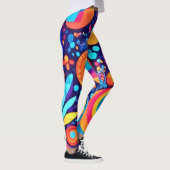 Lebhaftes Abstraktes Blubble-Universum Leggings (Rechts)