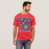 Lebhaftes Abstraktes Blubble-Universum T-Shirt (Vorne ganz)