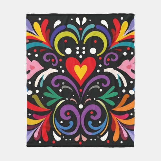 Lebhaftes abstraktes Blumendesign Fleecedecke (Vorderseite)