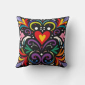 Lebhaftes abstraktes Blumendesign Kissen (Rückseite)