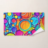 Lebhaftes Abstraktes Bubbles Artwork Badhandtuch Set (Handtuch)