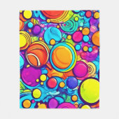 Lebhaftes Abstraktes Bubbles Artwork Fleecedecke (Vorderseite)