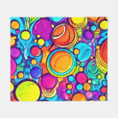 Lebhaftes Abstraktes Bubbles Artwork Fleecedecke (Vorderseite (Horizontal))