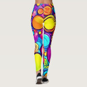 Lebhaftes Abstraktes Bubbles Artwork Leggings (Rückseite)