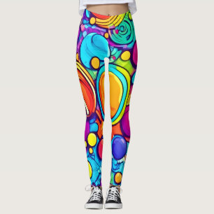 Lebhaftes Abstraktes Bubbles Artwork Leggings