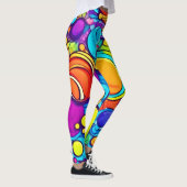 Lebhaftes Abstraktes Bubbles Artwork Leggings (Rechts)