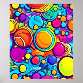 Lebhaftes Abstraktes Bubbles Artwork Poster (Vorne)