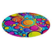 Lebhaftes Abstraktes Bubbles Artwork Schneidebrett (Ecke)