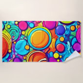 Lebhaftes Abstraktes Bubbles Artwork Strandtuch (Vorderseite)
