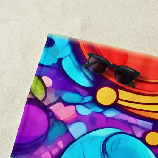 Lebhaftes Abstraktes Bubbles Artwork Strandtuch (Beispiel)