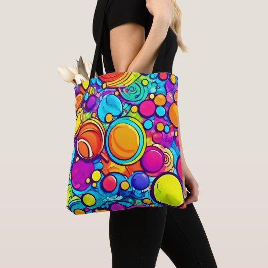 Lebhaftes Abstraktes Bubbles Artwork Tasche (Von Nahem)