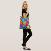 Lebhaftes Abstraktes Bubbles Artwork Tasche (Am Model)