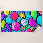Lebhaftes Abstraktes Candyland Strandtuch (Vorderseite)