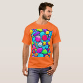 Lebhaftes Abstraktes Candyland T-Shirt (Vorne ganz)