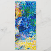 Lebhaftes Abstraktes Cat Art Print Lesezeichen Menükarte (Rückseite)