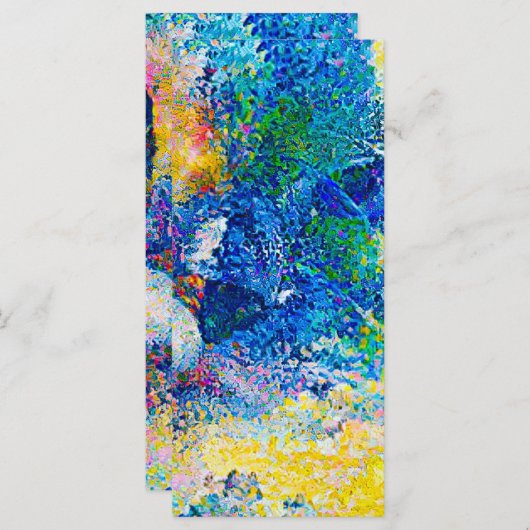 Lebhaftes Abstraktes Cat Art Print Lesezeichen Menükarte (Vorne/Hinten)