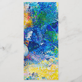 Lebhaftes Abstraktes Cat Art Print Lesezeichen Menükarte