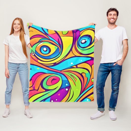Lebhaftes Abstraktes Design Fleecedecke (Beispiel)