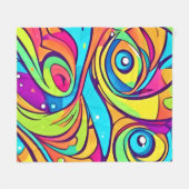 Lebhaftes Abstraktes Design Fleecedecke (Vorderseite (Horizontal))