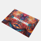 Lebhaftes abstraktes Design Fußmatte (Schrägansicht)