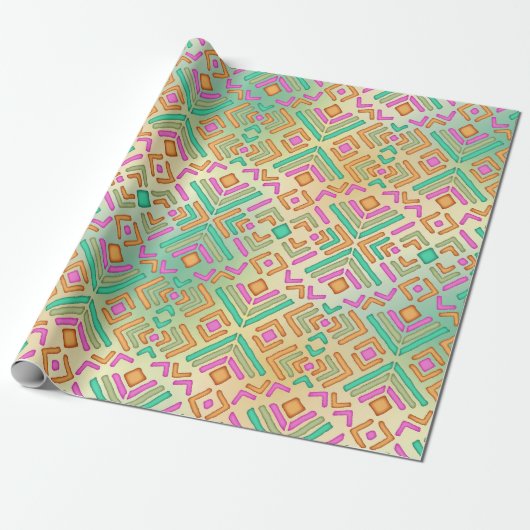 Lebhaftes abstraktes Design Geschenkpapier (Ungerollt)
