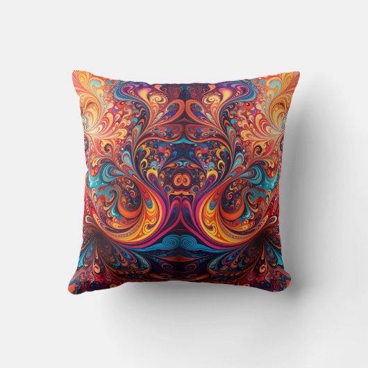 Lebhaftes abstraktes Design Kissen (Rückseite)